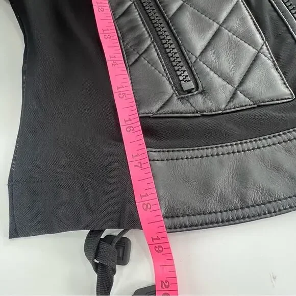 Blanc Noir Classic Leather Mesh Moto Jacket Black sz M